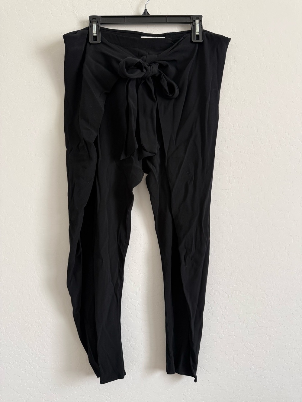 ALEXIS Black Tie Waist Wrap Front Pants Beach Resort Medium M